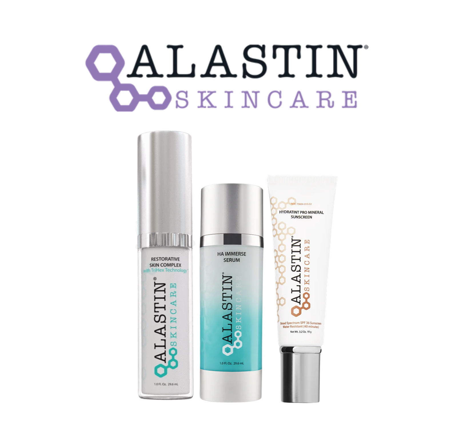 Alastin skincare products on a white background